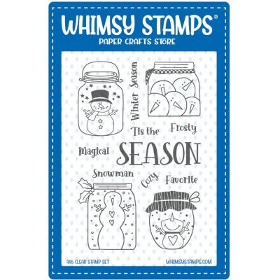 Whimsy Stamps Stempel - Snowman Jars